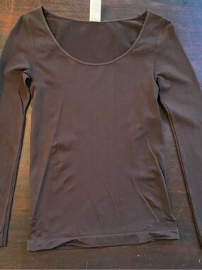 Idea Women’s Brown Long Sleeve Top Undershirt, One Size, NWOT